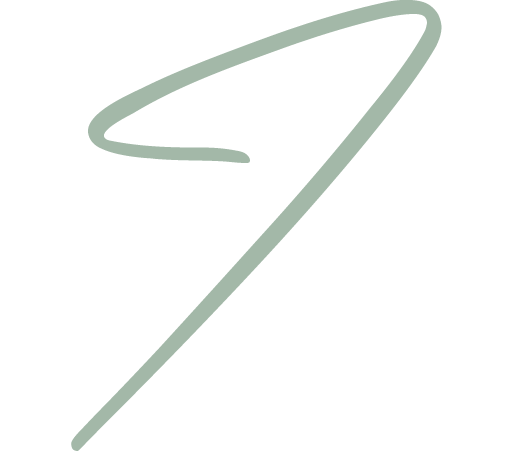 Grafisches Symbol in Form eines stilisierten Buchstabens „I“ in salbeifarbener Farbvariante